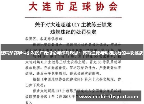 魏震禁赛事件引发的广泛讨论与深刻反思：体育道德与规则执行的平衡挑战